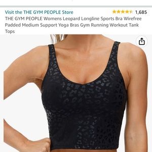 Black Leopard sports bra XL by Gym People worn twice
